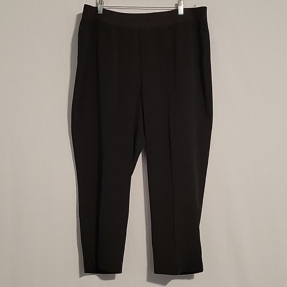 Maggie Barnes Crepe Crinkle Pull-on pants sz 1X 18/20W black comfort lightweight